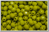 Bhm. Glasschliffperle, feuerpol., 4mm, olivine, lt., op., 50 Stk.