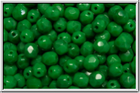 Bhm. Glasschliffperle, feuerpol., 4mm, green, forest, op., 50 Stk.