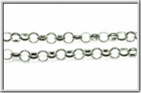 Gliederkette, Rolo-Chain, 4x1,1mm, silberfb., Metall, 1m