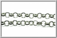 Gliederkette, Rolo-Chain, 5x1,5mm, silberfb., Metall, 1m