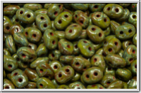 SD-53410-86805, SuperDuo Beads, olivine, op., picasso, 10g