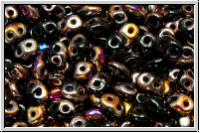 SD-23980-29500, SuperDuo Beads, black, op., half sliperit, 10g