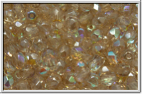 Bhm. Glasschliffperle, feuerpol., 4mm, crystal, trans., honey luster, AB, 50 Stk.