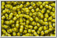 R-11-0246, TOHO Rocailles, 11/0, black diamond, trans., yellow-ld., luster, 10g