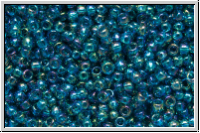 R-15-0167bd, TOHO Rocailles, 15/0, teal, trans., AB, 5g