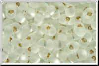 BB-0001f, MIYUKI Berry Beads, 4,5x2,5mm, crystal, trans., silver-ld., matte, 10g
