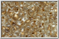 BB-1521, MIYUKI Berry Beads, 4,5x2,5mm, crystal, trans., met. lt. bronze-ld., 10g
