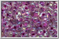BB-0264, MIYUKI Berry Beads, 4,5x2,5mm, crystal, trans., magenta-ld., AB, 10g