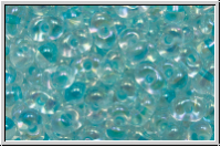 BB-0269, MIYUKI Berry Beads, 4,5x2,5mm, crystal, trans., glacier blue-ld., AB, 10g