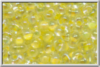 BB-0273, MIYUKI Berry Beads, 4,5x2,5mm, crystal, trans., lt. yellow-ld., AB, 10g