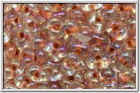 BB-0275, MIYUKI Berry Beads, 4,5x2,5mm, crystal, trans., dk. peach-ld., AB, 10g