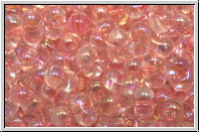 BB-0285, MIYUKI Berry Beads, 4,5x2,5mm, crystal, trans., lt. pink-ld., AB, 10g