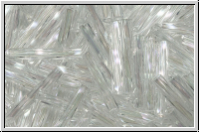 MTWB-4-0250, MIYUKI Twisted Bugles, Nr. 4 (12mm), crystal, trans., AB, 10g