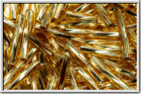 MTWB-4-0003, MIYUKI Twisted Bugles, Nr. 4 (12mm), gold, trans., silver-ld., 10g