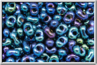 Farfalle Perlen, 4x2mm, blue, metallic, iris., 10 g