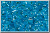Farfalle Perlen, 4x2mm, aqua, trans., silver-ld., 10 g