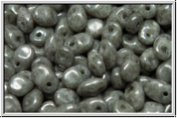 SuperUno Beads, white, op., grey marbled, 100 Stk.