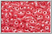 PRECIOSA TWIN Beads, crystal, trans., rose pearl, silver-ld., 10g