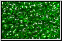 PRECIOSA TWIN Beads, green, kelly, trans., silver-ld., 10g