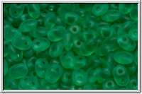 SD-50720-84110, SuperDuo Beads, emerald, trans., matte, 10g