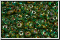 SD-60020-86800, SuperDuo Beads, aqua, trans., picasso, 10g