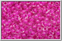 RR-11-0209, MIYUKI Rocailles, 11/0, crystal, trans., fuchsia-ld., 10g