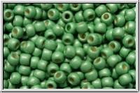 R-11-0570fPF, TOHO Rocailles, 11/0, mint green, galv., met., perm.-finish, matte, 10g