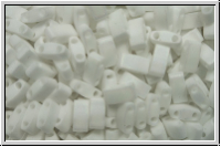 HTL-0402fr, MIYUKI Half Tila Beads, white, op., matte, AB, 5g