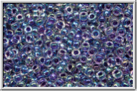 RR-15-0274, MIYUKI Rocailles,, 15/0, crystal, trans., amethyst-ld., AB, 5g