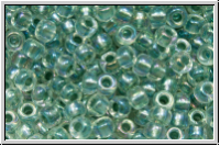 RR-08-0263, MIYUKI Rocailles, 08/0, crystal, trans., lt. seafoam-ld., AB, 10g