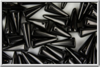 Spike Beads, 7x17mm, black, opaque , 10 Stk.