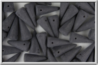 Spike Beads, 7x17mm, black, opaque, matte, 10 Stk.