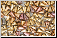 Baby Spike Beads, 5x8mm, gold, metallic, iris., satin, 20 Stk.