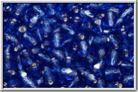 Bhm. Glasschliffperle, feuerpol., 4mm, cobalt, lt., trans., silver-ld., 50 Stk.