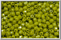 Bhm. Glasschliffperle, feuerpol., 3mm, olivine, lt., op., luster, 50 Stk.