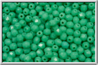 Bhm. Glasschliffperle, feuerpol., 3mm, turquoise, op., 50 Stk.