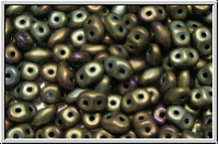 SD-23980-21115, SuperDuo Beads, brown, met., iris., matte, 10g