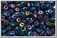 SD-23980-21435, SuperDuo Beads, blue, met., iris., 10g