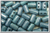 RUL-03000-14464, Rulla Beads, 3x5mm, white, op., blue/grey marbled, 100 Stk. (ca. 11 g)