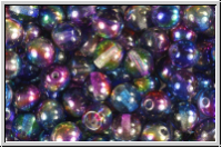 bhm. Glasperle, rund, 6mm, crystal, trans., magic blue/purple, 25 Stk.