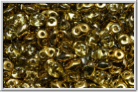 SD-00030-26441, SuperDuo Beads, crystal, trans., half brass, 10g