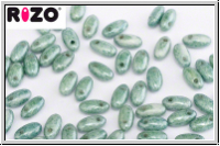 RZ-03000-14459, RIZO Perlen, white, op., green marbled, 10 g