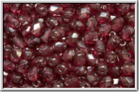 Bhm. Glasschliffperle, feuerpol., 4mm, fuchsia, trans., luster, 50 Stk.