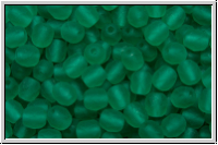 Bhm. Glasschliffperle, feuerpol., 4mm, emerald, lt., trans., matte, 50 Stk.