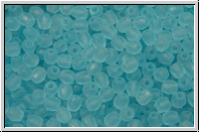 Bhm. Glasschliffperle, feuerpol., 3mm, aqua, lt., trans., matte, 50 Stk.