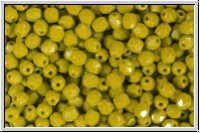 bhm. Glasschliffperle, feuerpol., 4mm, olivine, op., 50 Stk.