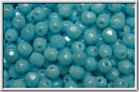 Bhm. Glasschliffperle, feuerpol., 4mm, blue, baby, lt., op., luster, 50 Stk.