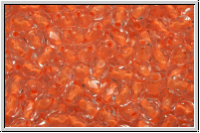 Bhm. Glasschliffperle, feuerpol., 4mm, crystal, trans., neon orange-ld., 50 Stk.