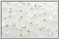 LDP-0001f, MIYUKI Long Drops, crystal, trans., silver-ld., matte, 10g
