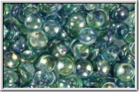 Piggy Beads, 4x8mm, crystal, trans., blue/green luster, 25 Stk.